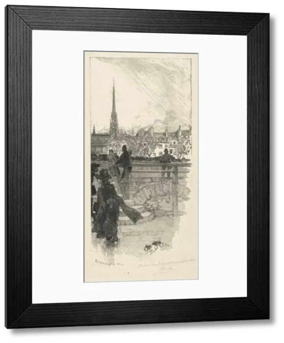 Framed Print : Quai des Grands Augustins, Paris. Creator: Auguste Louis Lepere (French, 1849-1918) Framed Print : Quai des Grands Augustins, Paris. Creator: Auguste Louis Lepere (French, 1849-1918)