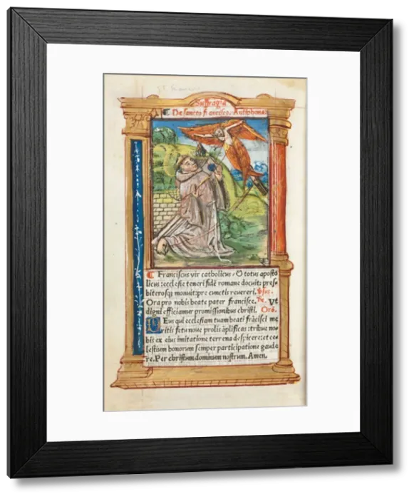 Framed Print : Printed Book of Hours (Use of Rome): fol. 106v, St. Francis of Assisi, 1510. Creator