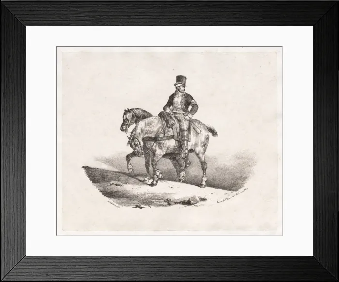 Framed Print : Postman or Two Harnessed Horses, 1823. Creator: Theodore Gericault (French Framed Print : Postman or Two Harnessed Horses, 1823. Creator: Theodore Gericault (French