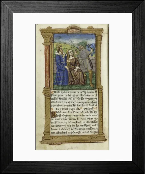 Framed Print : Printed Book of Hours (Use of Rome): fol. 111v, St. Apollonia, 1510. Creator: Guillaume Le Rouge Framed Print : Printed Book of Hours (Use of Rome): fol. 111v, St. Apollonia, 1510. Creator: Guillaume Le Rouge