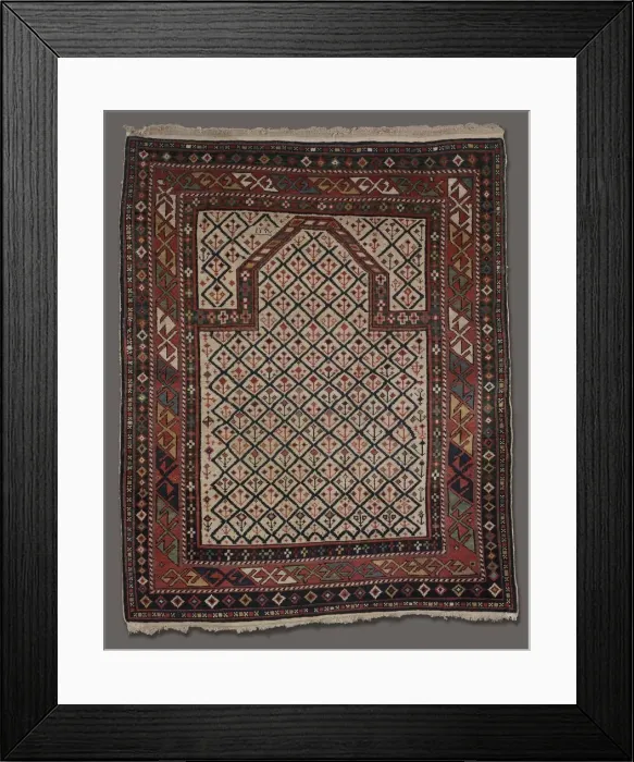 Framed Print : Prayer Rug, c. 1800s. Creator: Unknown Framed Print : Prayer Rug, c. 1800s. Creator: Unknown