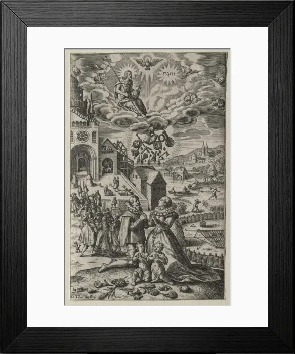 Framed Print : Prayer. Creator: Theodor de Bry (Flemish, 1528-1598) Framed Print : Prayer. Creator: Theodor de Bry (Flemish, 1528-1598)