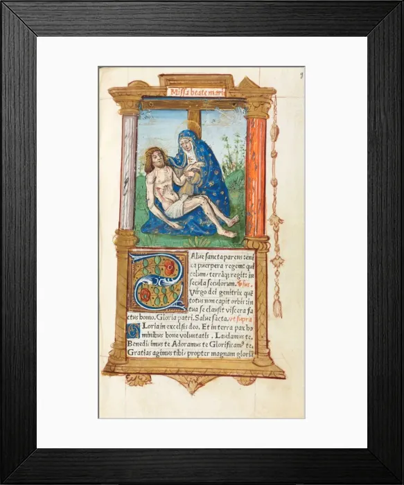 Framed Print : Printed Book of Hours (Use of Rome): fol. 53r, Pieta, 1510. Creator: Guillaume Le Rouge (French Framed Print : Printed Book of Hours (Use of Rome): fol. 53r, Pieta, 1510. Creator: Guillaume Le Rouge (French