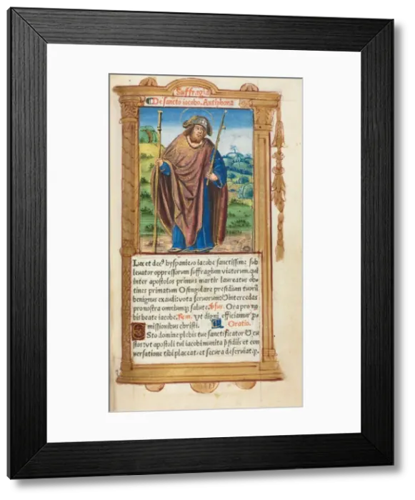 Framed Print : Printed Book of Hours (Use of Rome): fol. 100r, St. James the Greater, 1510. Creator Framed Print : Printed Book of Hours (Use of Rome): fol. 100r, St. James the Greater, 1510. Creator