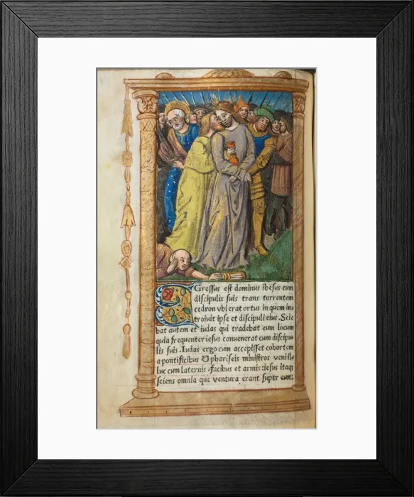 Framed Print : Printed Book of Hours (Use of Rome): fol 20v, Christ in Gethsemane, 1510. Creator Framed Print : Printed Book of Hours (Use of Rome): fol 20v, Christ in Gethsemane, 1510. Creator