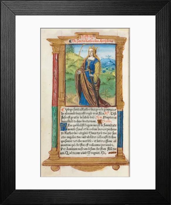 Framed Print : Printed Book of Hours (Use of Rome): fol. 109v, St. Catherine, 1510. Creator: Guillaume Le Rouge Framed Print : Printed Book of Hours (Use of Rome): fol. 109v, St. Catherine, 1510. Creator: Guillaume Le Rouge