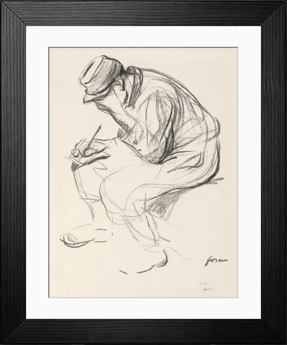 Framed Print : Prisoner of War Writing a Letter. Creator: Jean Louis Forain (French, 1852-1931)