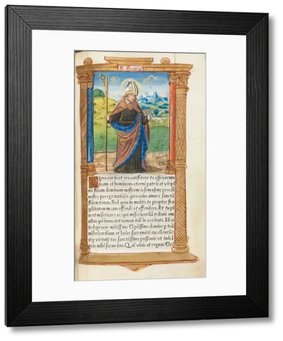 Framed Print : Printed Book of Hours (Use of Rome): fol. 96r, St. Augustine, 1510. Creator: Guillaume Le Rouge Framed Print : Printed Book of Hours (Use of Rome): fol. 96r, St. Augustine, 1510. Creator: Guillaume Le Rouge
