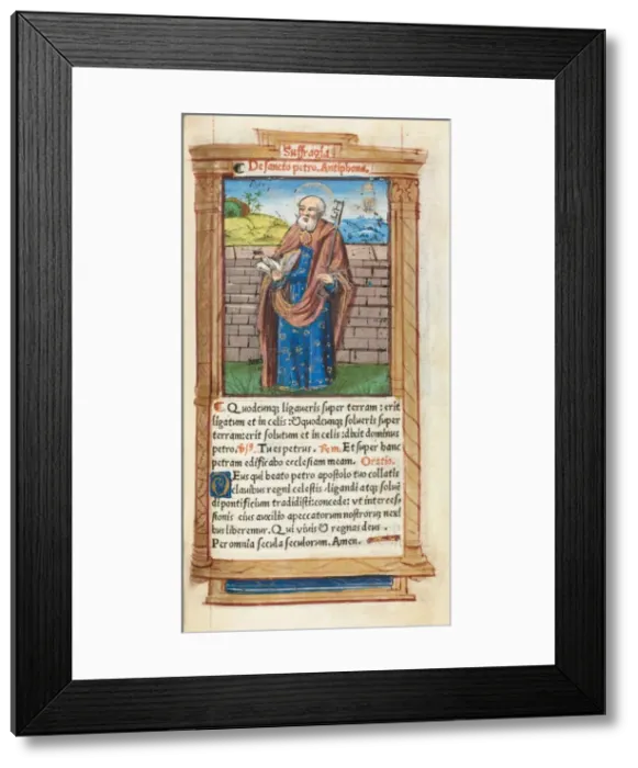 Framed Print : Printed Book of Hours (Use of Rome): fol. 99r, St. Peter, 1510. Creator: Guillaume Le Rouge