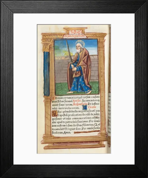 Framed Print : Printed Book of Hours (Use of Rome): fol. 99v, St. Paul, 1510. Creator: Guillaume Le Rouge (French Framed Print : Printed Book of Hours (Use of Rome): fol. 99v, St. Paul, 1510. Creator: Guillaume Le Rouge (French