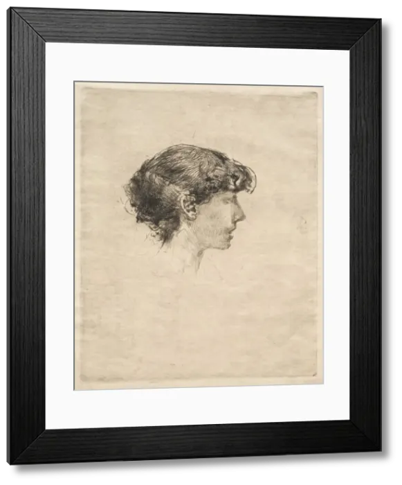 Framed Print : Profile of a Girl, 1800s. Creator: Robert Frederick Blum (American, 1857-1903) Framed Print : Profile of a Girl, 1800s. Creator: Robert Frederick Blum (American, 1857-1903)