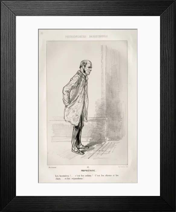 Framed Print : Proprietaire. Creator: Paul Gavarni (French, 1804-1866) Framed Print : Proprietaire. Creator: Paul Gavarni (French, 1804-1866)