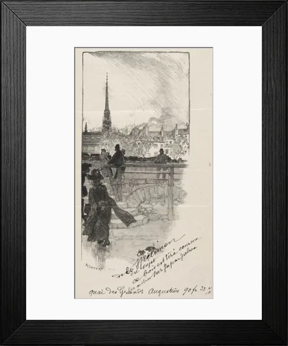 Framed Print : Quai des Grands Augustins. Creator: Auguste Louis Lepere (French, 1849-1918) Framed Print : Quai des Grands Augustins. Creator: Auguste Louis Lepere (French, 1849-1918)