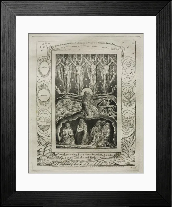 Framed Print : The Book of Job: Pl. 14, When the morning Stars sang together, and all the / Sons Framed Print : The Book of Job: Pl. 14, When the morning Stars sang together, and all the / Sons