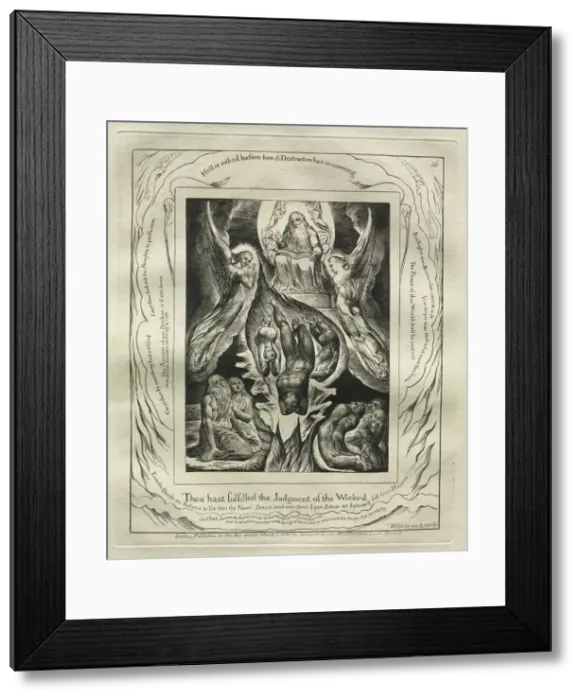 Framed Print : The Book of Job: Pl. 16, Thou hast fulfilled the Judgment of the Wicked, 1825. Creator Framed Print : The Book of Job: Pl. 16, Thou hast fulfilled the Judgment of the Wicked, 1825. Creator