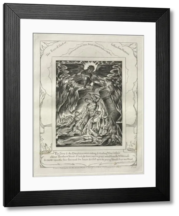 Framed Print : The Book of Job: Pl. 3, Thy Sons and thy Daughters were eating and drinking Wine Framed Print : The Book of Job: Pl. 3, Thy Sons and thy Daughters were eating and drinking Wine