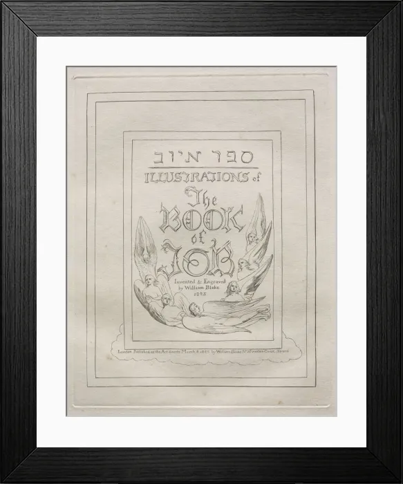 Framed Print : The Book of Job: Title Page, 1825. Creator: William Blake (British, 1757-1827) Framed Print : The Book of Job: Title Page, 1825. Creator: William Blake (British, 1757-1827)