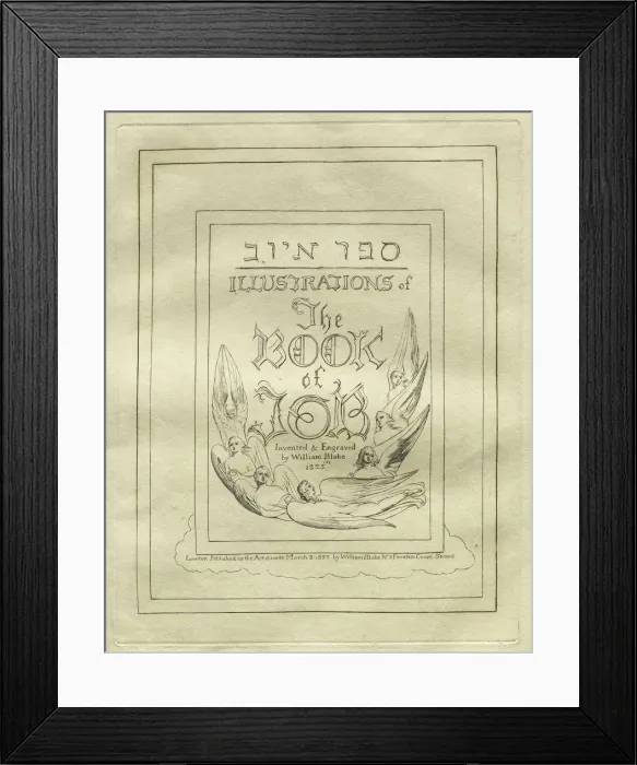 Framed Print : The Book of Job: Title Page, 1825. Creator: William Blake (British, 1757-1827) Framed Print : The Book of Job: Title Page, 1825. Creator: William Blake (British, 1757-1827)