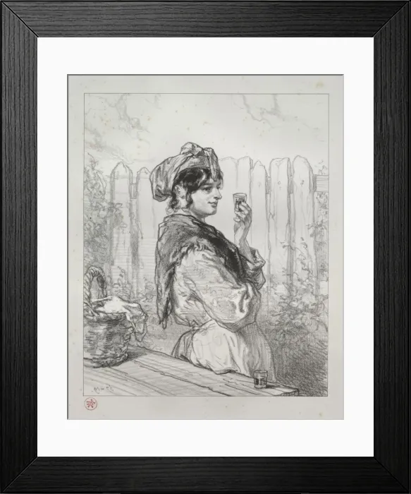 Framed Print : The Brandied Peach. Creator: Paul Gavarni (French, 1804-1866) Framed Print : The Brandied Peach. Creator: Paul Gavarni (French, 1804-1866)