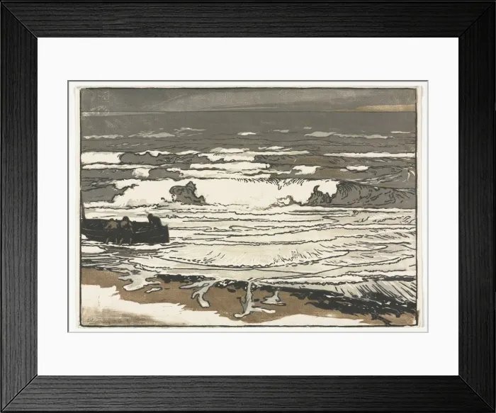 Framed Print : The Breaking Waves, Tide of September 1901, 1901. Creator: Auguste Louis Lepere (French Framed Print : The Breaking Waves, Tide of September 1901, 1901. Creator: Auguste Louis Lepere (French