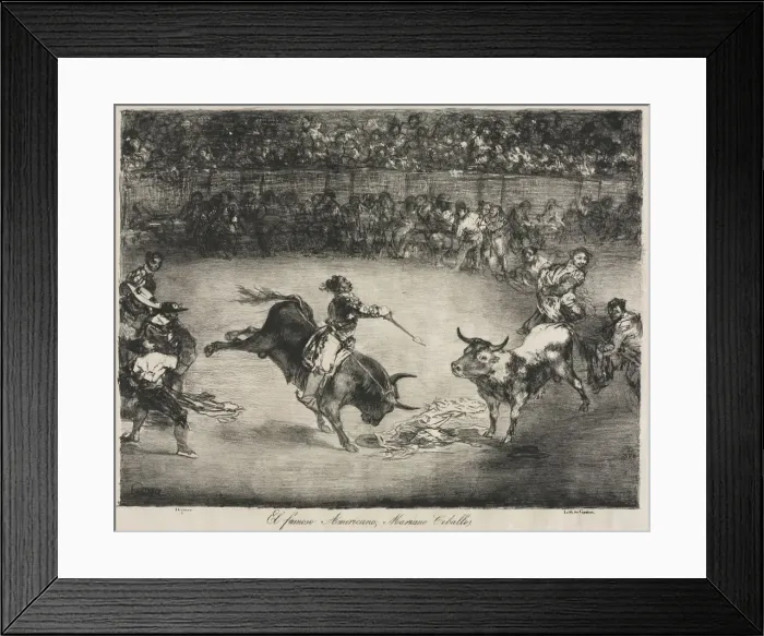 Framed Print : The Bulls of Bordeaux: The Famous American, Mariano Ceballos, 1825. Creator: Francisco de Goya Framed Print : The Bulls of Bordeaux: The Famous American, Mariano Ceballos, 1825. Creator: Francisco de Goya
