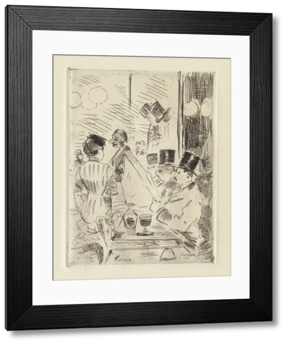 Framed Print : The Cafe of the New Athens, c. 1876. Creator: Jean Louis Forain (French, 1852-1931) Framed Print : The Cafe of the New Athens, c. 1876. Creator: Jean Louis Forain (French, 1852-1931)