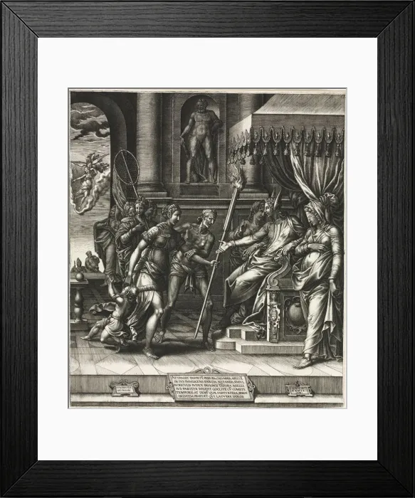 Framed Print : The Calumny of Apelles, 1560. Creator: Giorgio Ghisi (Italian, 1520-1582) Framed Print : The Calumny of Apelles, 1560. Creator: Giorgio Ghisi (Italian, 1520-1582)