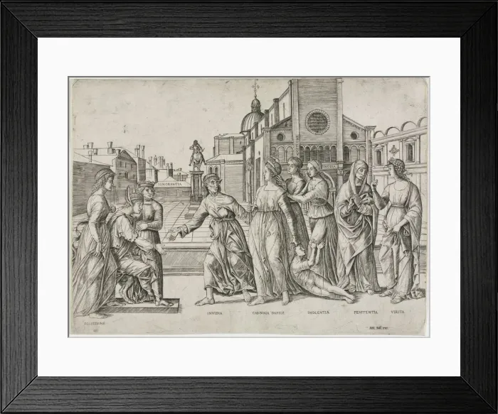 Framed Print : The Calumny of Apelles, c. 1500-1506. Creator: Girolamo Mocetto (Italian, c. 1458-c Framed Print : The Calumny of Apelles, c. 1500-1506. Creator: Girolamo Mocetto (Italian, c. 1458-c