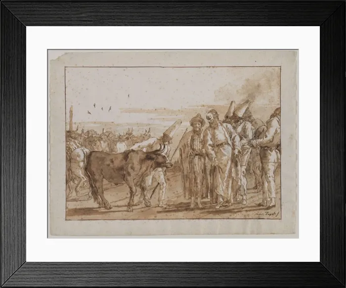 Framed Print : The Cattle Vendor, 1790s. Creator: Giovanni Domenico Tiepolo (Italian, 1727-1804) Framed Print : The Cattle Vendor, 1790s. Creator: Giovanni Domenico Tiepolo (Italian, 1727-1804)