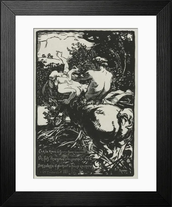 Framed Print : The Centaur, 1896. Creator: Auguste Louis Lepere (French, 1849-1918) Framed Print : The Centaur, 1896. Creator: Auguste Louis Lepere (French, 1849-1918)