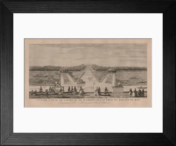 Framed Print : The Chateau from the Canal at Rambouillet. Creator: Jacques Rigaud (French, 1681-1754) Framed Print : The Chateau from the Canal at Rambouillet. Creator: Jacques Rigaud (French, 1681-1754)