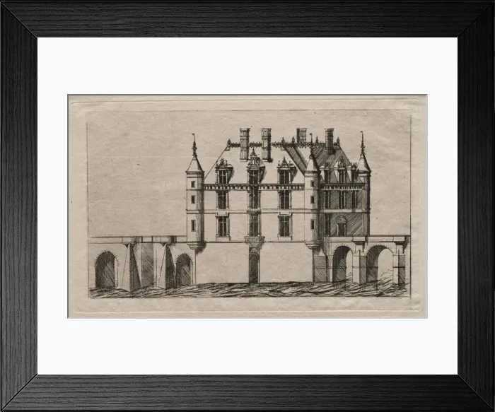 Framed Print : The Chateau of Chenonceau, 1856. Creator: Charles Meryon (French, 1821-1868) Framed Print : The Chateau of Chenonceau, 1856. Creator: Charles Meryon (French, 1821-1868)