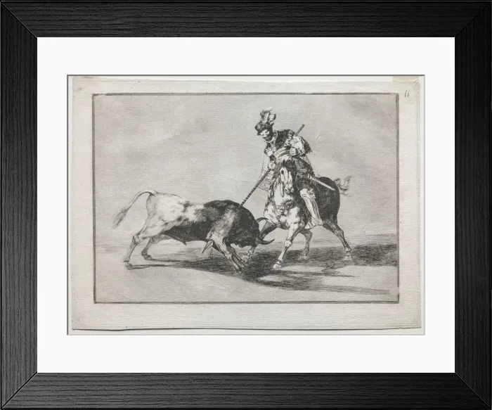 Framed Print : The Cid Campeador Spearing Another Bull, 1815-1816. Creator: Francisco de Goya (Spanish Framed Print : The Cid Campeador Spearing Another Bull, 1815-1816. Creator: Francisco de Goya (Spanish