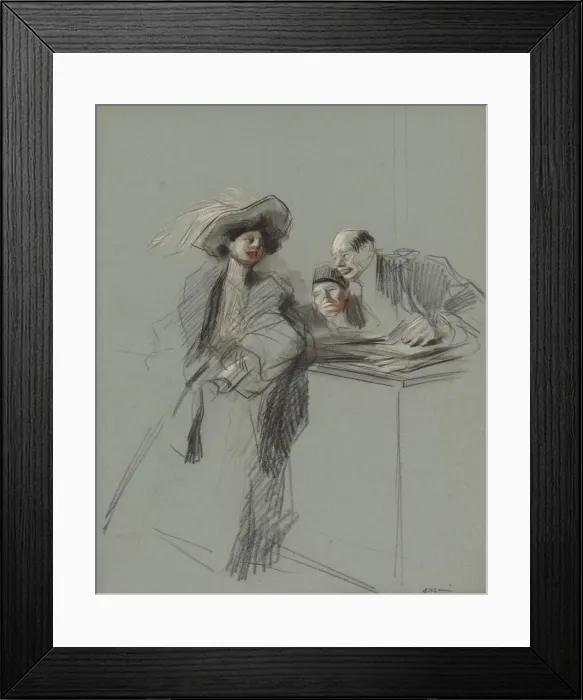 Framed Print : The Client, fourth quarter 1800s or first third 1900s. Creator: Jean Louis Forain (French Framed Print : The Client, fourth quarter 1800s or first third 1900s. Creator: Jean Louis Forain (French
