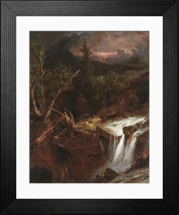 Framed Print : The Clove - A Storm Scene in the Catskill Mountains, 1851. Creator: Jasper F. Cropsey (American Framed Print : The Clove - A Storm Scene in the Catskill Mountains, 1851. Creator: Jasper F. Cropsey (American