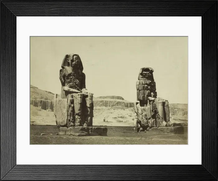 Framed Print : The Colossi of Memnon, Thebes, c. 1860s. Creator: Antonio Beato (British, c. 1825-1903) Framed Print : The Colossi of Memnon, Thebes, c. 1860s. Creator: Antonio Beato (British, c. 1825-1903)
