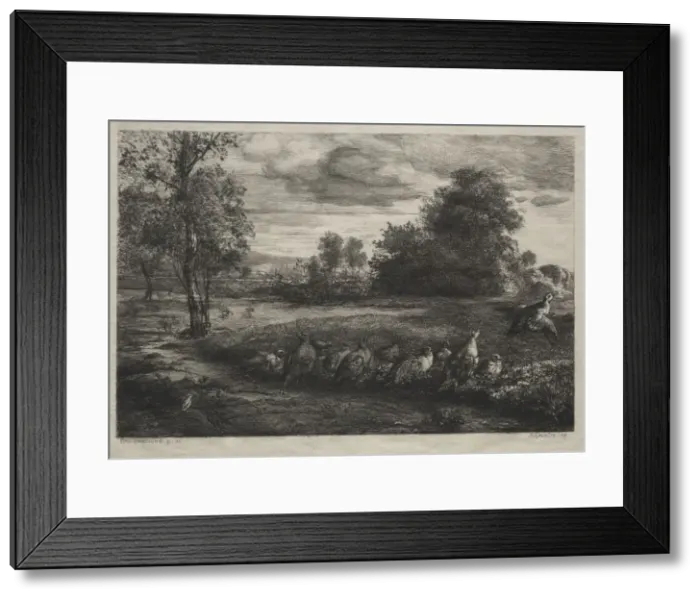 Framed Print : The Call to Order, 1859. Creator: Felix Bracquemond (French, 1833-1914); August Delatre Framed Print : The Call to Order, 1859. Creator: Felix Bracquemond (French, 1833-1914); August Delatre
