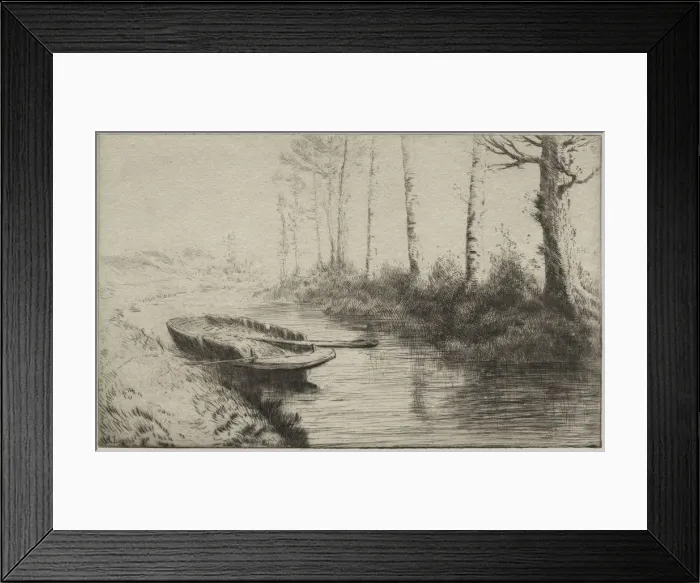 Framed Print : The Canal, Morning. Creator: Alphonse Legros (French, 1837-1911) Framed Print : The Canal, Morning. Creator: Alphonse Legros (French, 1837-1911)