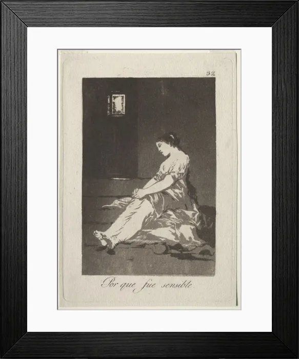 Framed Print : The Caprichos: Because She Was Susceptible, 1799. Creator: Francisco de Goya (Spanish, 1746-1828) Framed Print : The Caprichos: Because She Was Susceptible, 1799. Creator: Francisco de Goya (Spanish, 1746-1828)