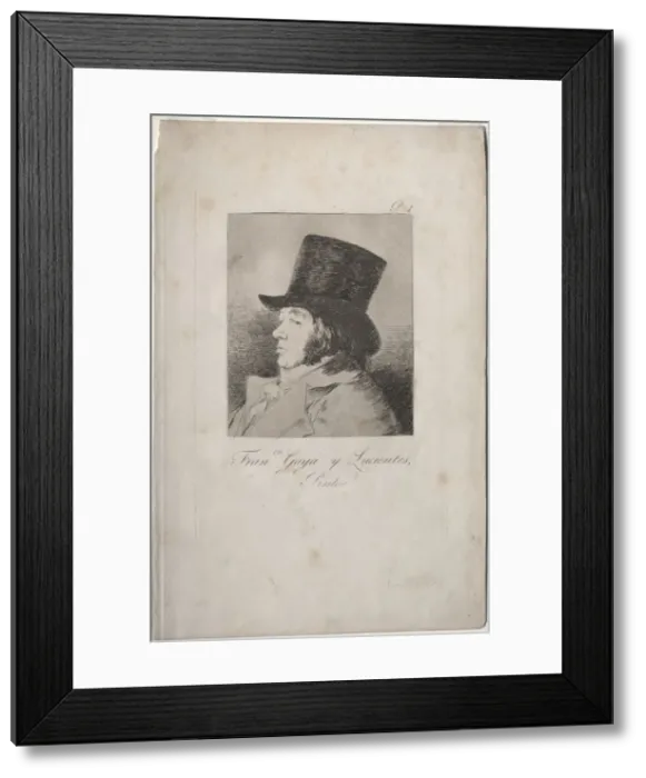 Framed Print : The Caprichos: Portrait of Goya. Creator: Francisco de Goya (Spanish, 1746-1828) Framed Print : The Caprichos: Portrait of Goya. Creator: Francisco de Goya (Spanish, 1746-1828)