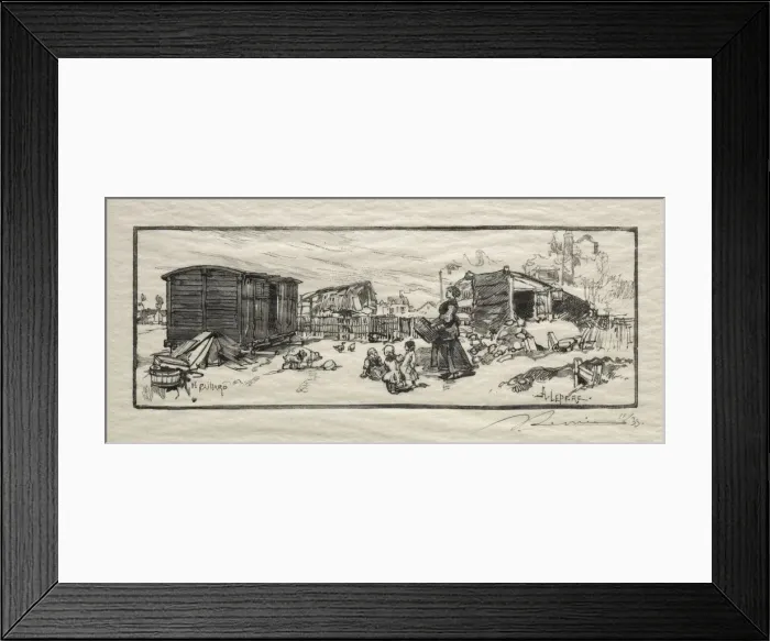 Framed Print : The Carriage House (Le wagon-logement). Creator: Auguste Louis Lepere (French, 1849-1918) Framed Print : The Carriage House (Le wagon-logement). Creator: Auguste Louis Lepere (French, 1849-1918)