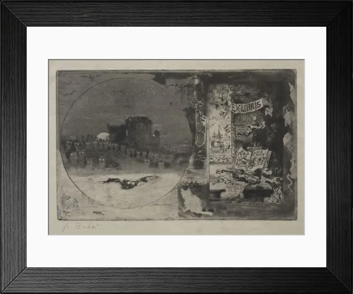 Framed Print : The Castle of the Owls, 1887. Creator: Felix Hilaire Buhot (French, 1847-1898)