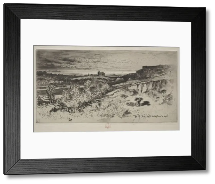 Framed Print : The Chapel Saint-Michel at LEstre, 1881. Creator: Felix Hilaire Buhot (French, 1847-1898) Framed Print : The Chapel Saint-Michel at LEstre, 1881. Creator: Felix Hilaire Buhot (French, 1847-1898)