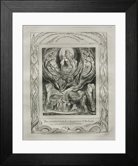 Framed Print : The Book of Job: Pl. 5, Then went Satan forth from the presence of the Lord, 1825 Framed Print : The Book of Job: Pl. 5, Then went Satan forth from the presence of the Lord, 1825