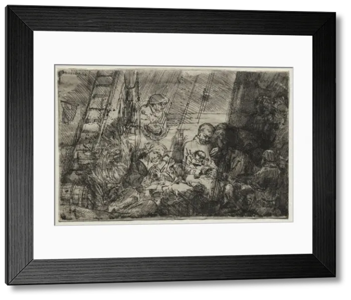 Framed Print : The Circumcision In the Stable, 1654. Creator: Rembrandt van Rijn (Dutch, 1606-1669) Framed Print : The Circumcision In the Stable, 1654. Creator: Rembrandt van Rijn (Dutch, 1606-1669)
