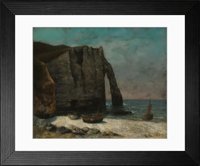 Framed Print : The Cliff at Etretat, after 1872. Creator: Gustave Courbet (French, 1819-1877), imitator of Framed Print : The Cliff at Etretat, after 1872. Creator: Gustave Courbet (French, 1819-1877), imitator of