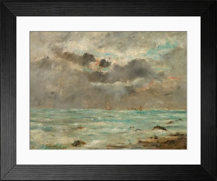 Framed Print : The Coast at Trouville, c. 1865-1900. Creator: Eugene Boudin (French, 1824-1898), imitator of Framed Print : The Coast at Trouville, c. 1865-1900. Creator: Eugene Boudin (French, 1824-1898), imitator of