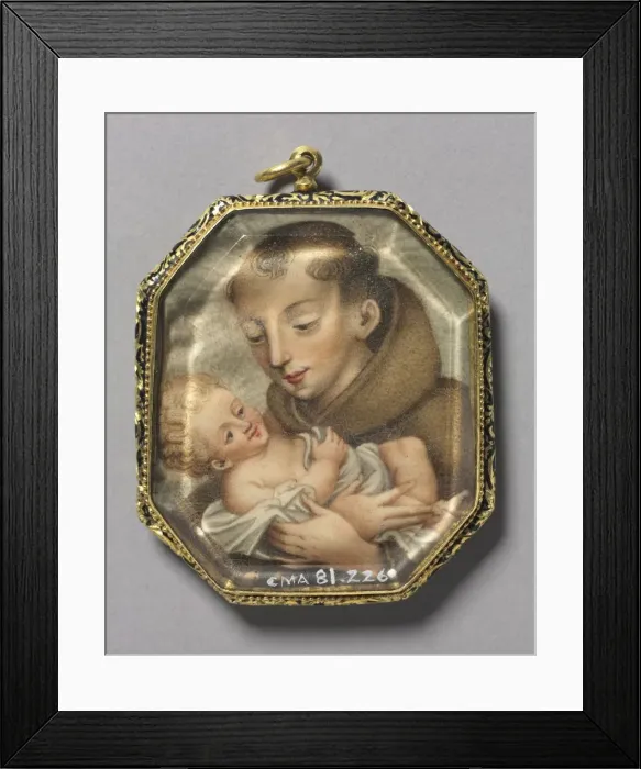 Framed Print : St. Francis with Christ Child (verso), c. 1660. Creator: Unknown Framed Print : St. Francis with Christ Child (verso), c. 1660. Creator: Unknown
