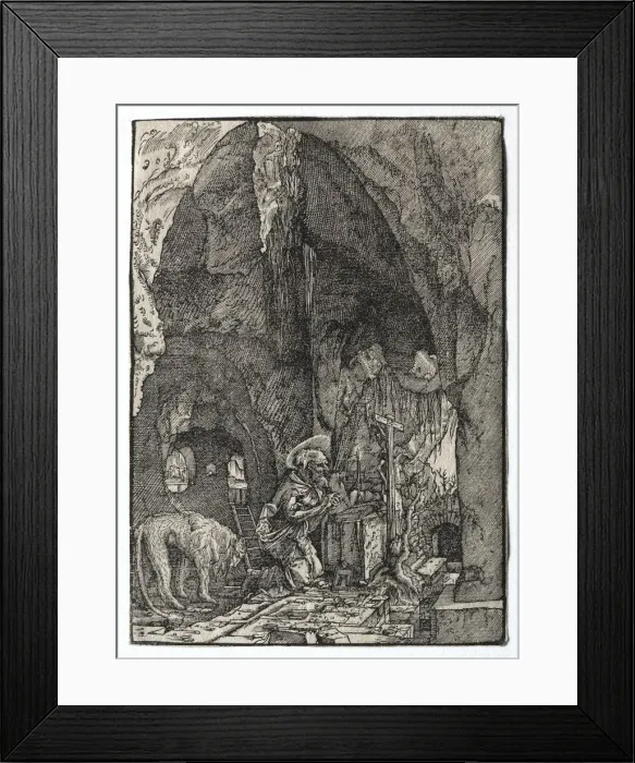 Framed Print : St. Jerome in the Cave, 1513-1515. Creator: Albrecht Altdorfer (German, c. 1480-1538) Framed Print : St. Jerome in the Cave, 1513-1515. Creator: Albrecht Altdorfer (German, c. 1480-1538)