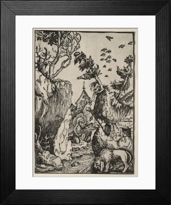Framed Print : St. Jerome in the Wilderness. Creator: Hans Baldung (German, 1484 / 85-1545) Framed Print : St. Jerome in the Wilderness. Creator: Hans Baldung (German, 1484 / 85-1545)